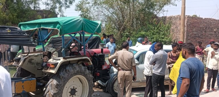 मीरजापुर में ट्रैक्टर-कार की आमने-सामने भिड़ंत, तीन घायल, एक वाराणसी ट्रॉमा सेंटर रेफर