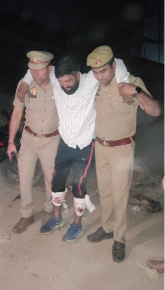 गाजियाबाद में मुठभेड़, 50 हजार के इनामी बदमाश गौरव के पैरों में लगी गोली