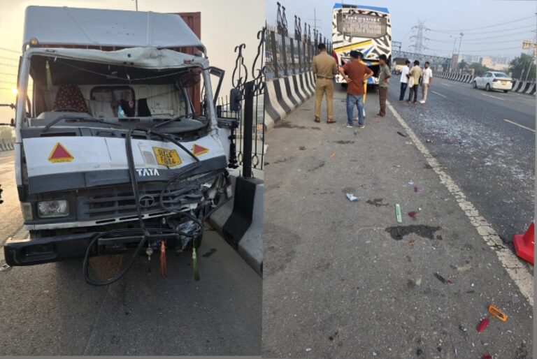 नोएडा में हाई स्पीड लेन पर खड़ी बस में कैंटर की टक्कर! सामान उतार रहे परिचालक की मौत, जांच में जुटी पुलिस