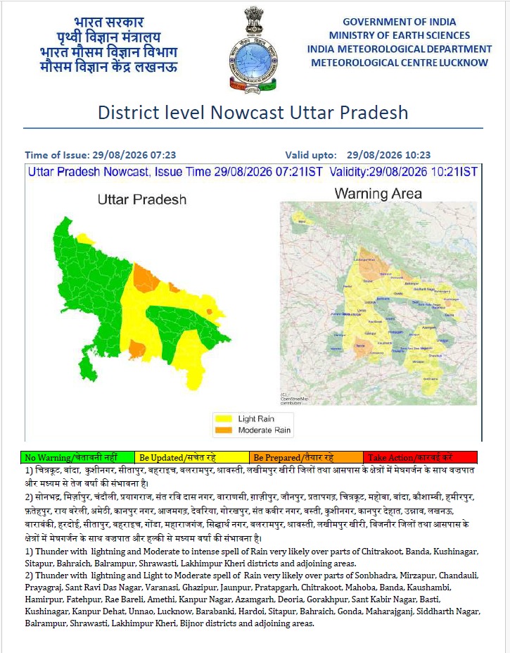 यूपी में फिर बदलेगा मौसम का मिजाज, प्रयागराज समेत कई जिलों में गरज-चमक के साथ बारिश का अलर्ट; वज्रपात का खतरा