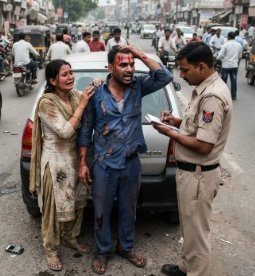 मुजफ्फरनगर में कार की हल्की टक्कर पर बवाल! युवक पर टाइल्स से हमला, पत्नी से मोबाइल छीना और अभद्रता का आरोप
