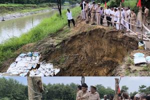 जौली गंग नहर पटरी पर बड़ा कटान, कांवड़ मार्ग पर मचा हड़कंप; समय रहते पानी बंद कर टला बड़ा हादसा
