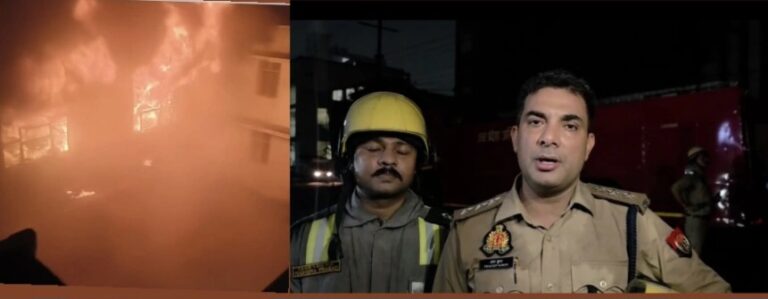 नोएडा में आधी रात जूता फैक्ट्री में भड़की भीषण आग! छह दमकल गाड़ियों ने ढाई घंटे में पाया काबू, टला बड़ा हादसा