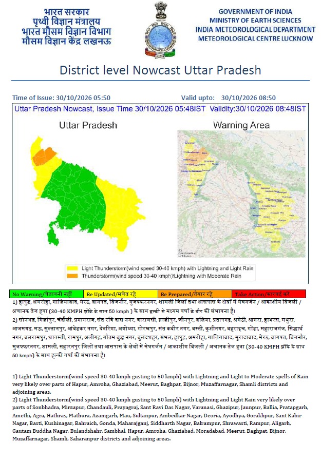 यूपी में मौसम का बड़ा उलटफेर! 40 जिलों में आंधी-बारिश और बिजली गिरने का अलर्ट, 50 KM की रफ्तार से चलेंगी हवाएं; किसानों को खास चेतावनी