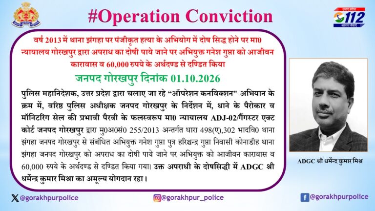 गोरखपुर में 2013 के हत्या मामले में बड़ा फैसला, गनेश गुप्ता को उम्रकैद; 60 हजार रुपये का जुर्माना