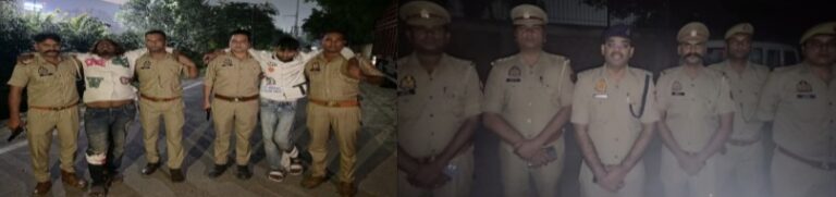 गाजियाबाद में आधी रात पुलिस मुठभेड़! टप्पेबाजी के दो आरोपी गोली लगने से घायल, नकदी और अवैध हथियार बरामद
